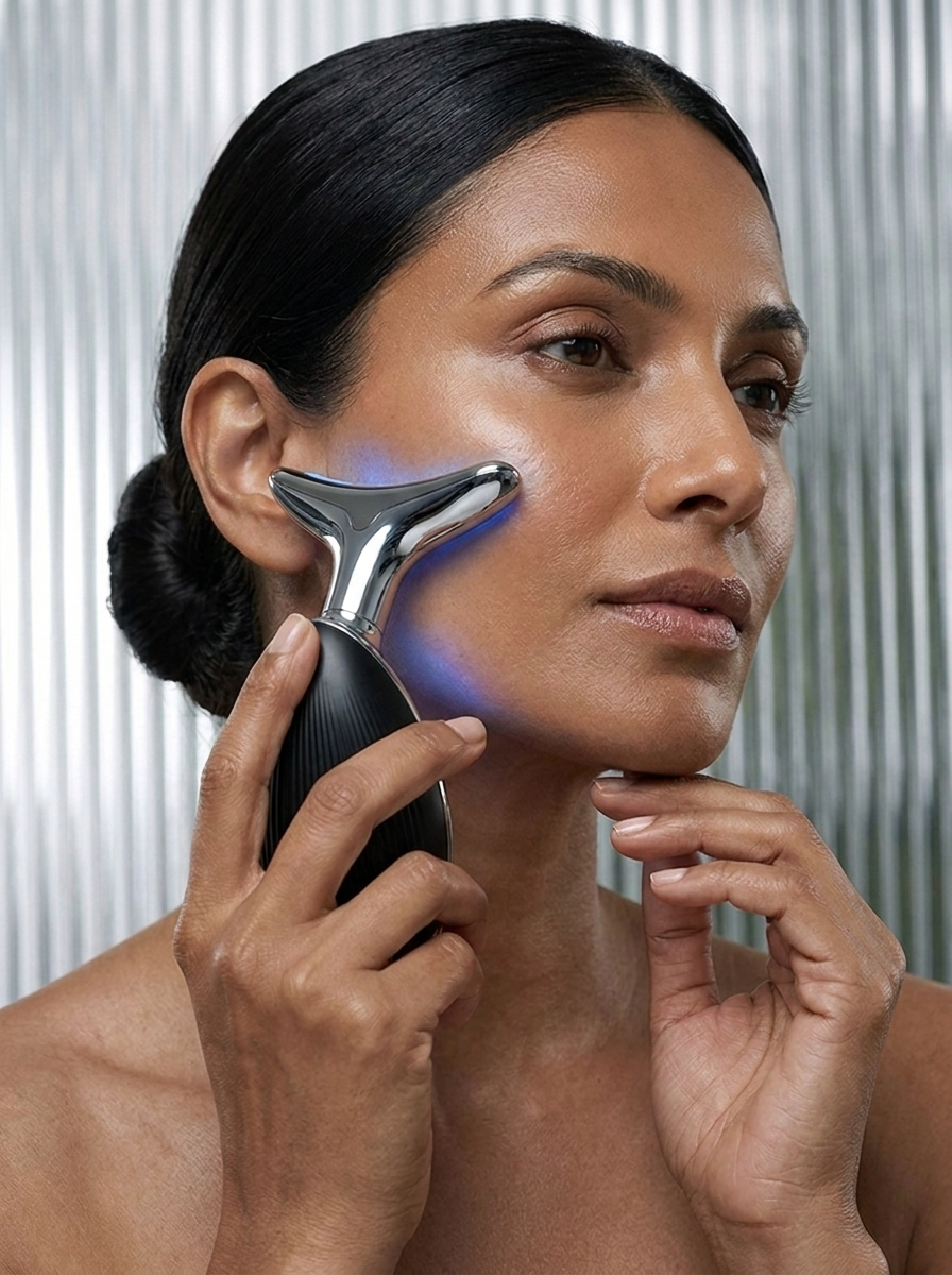 ChromaLuxe Wave Device used on the cheek