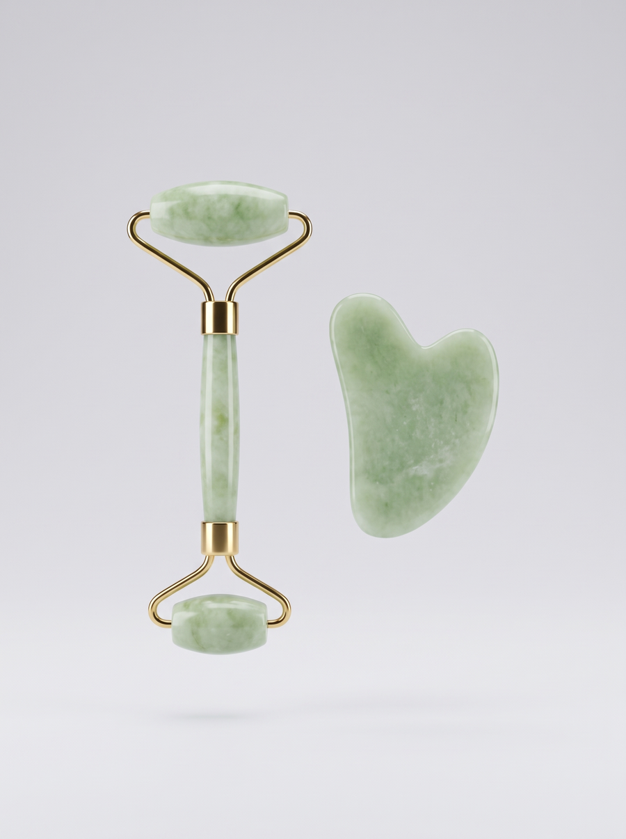 Radiance Sculpt Ritual Set face roller and gua sha stone