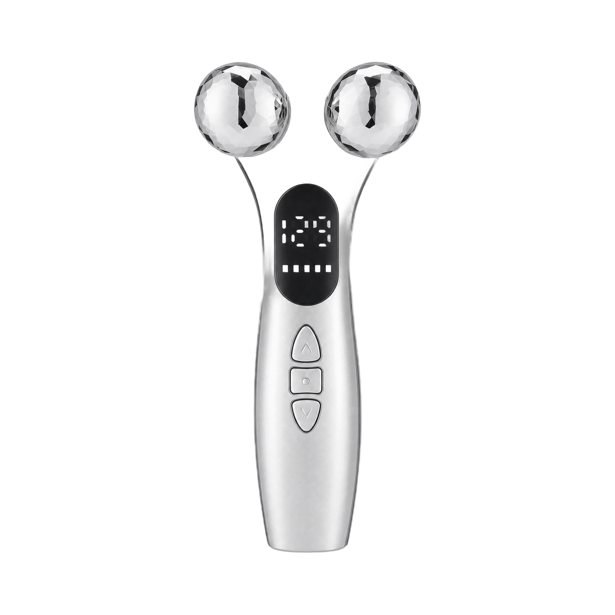 Roller Facial Slimming Device in silver
