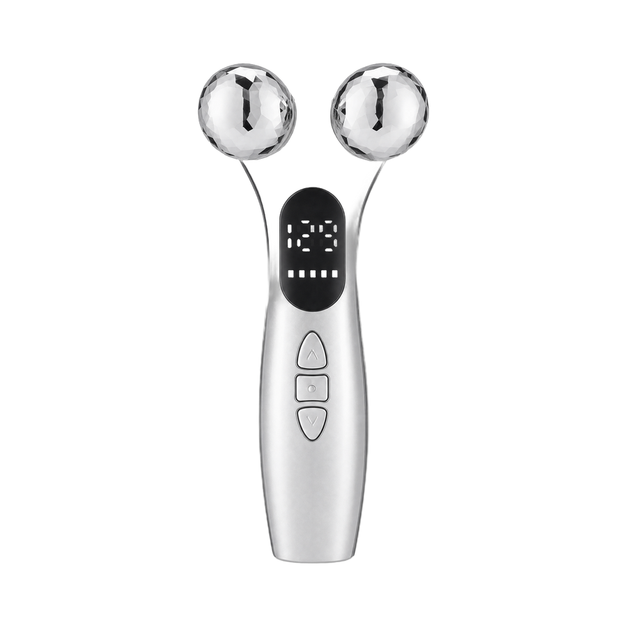 Roller Facial Slimming Device in silver