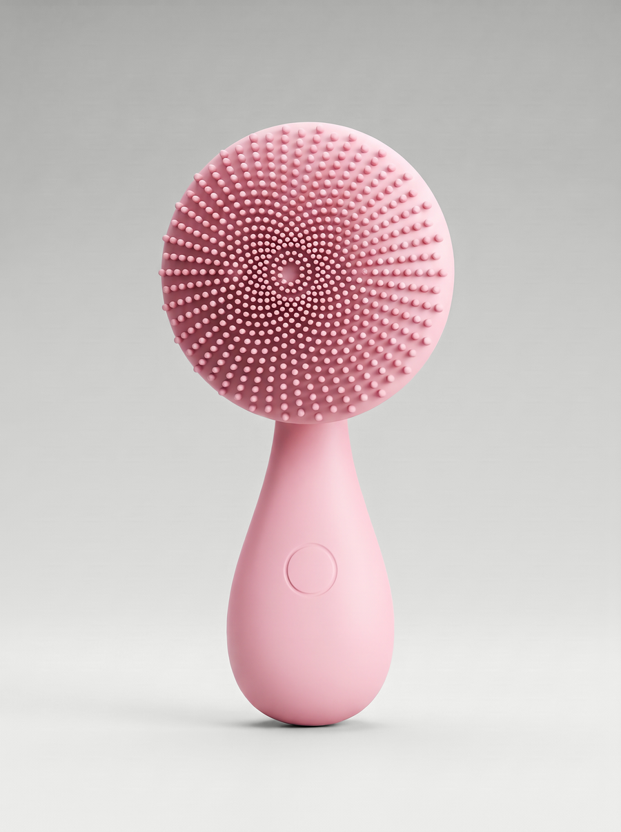 Silicone Facial Cleansing Device in pink